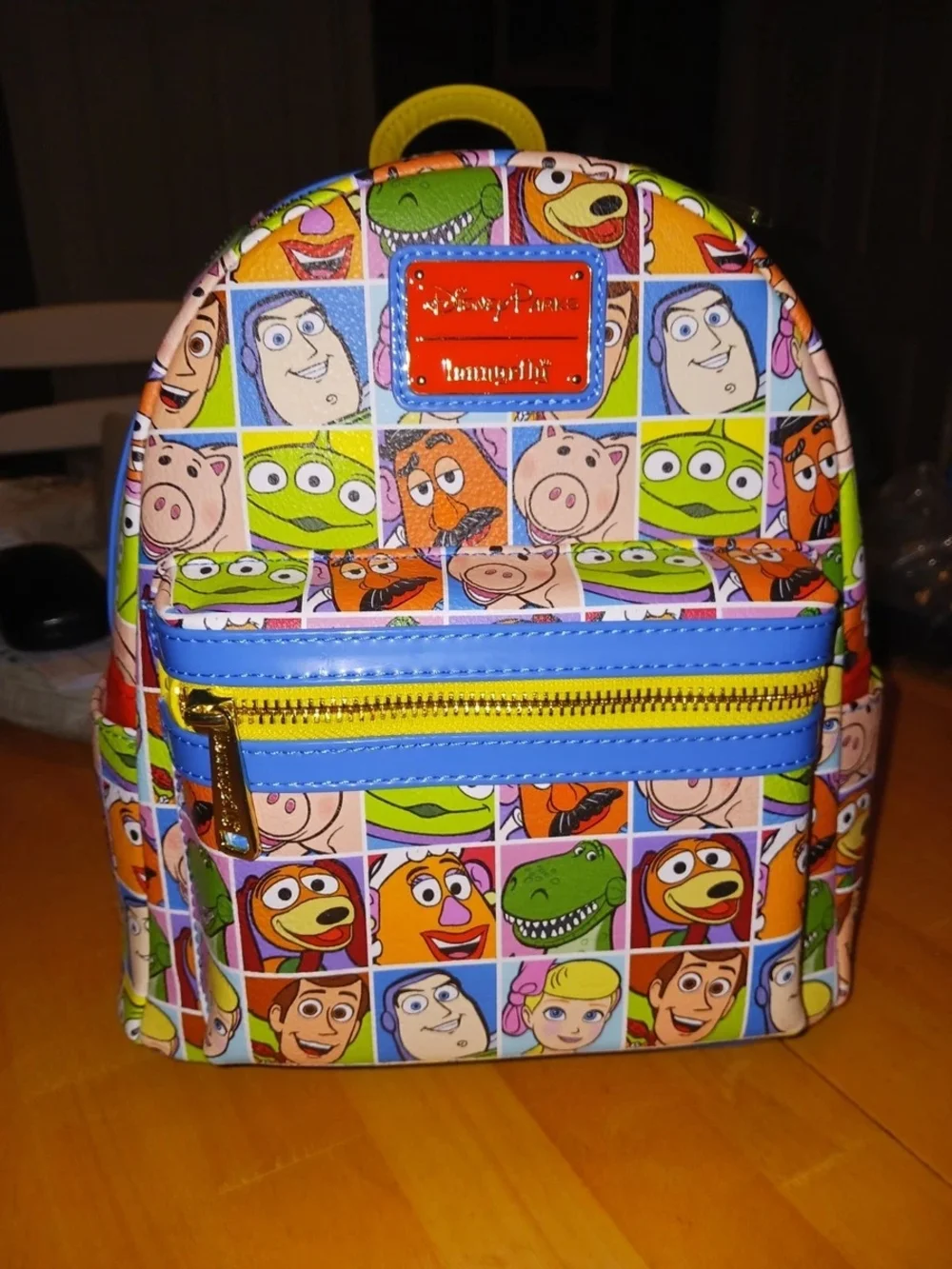 Disney Pixar Multicolor Kids Mini Backpack - Toy Story Character Patchwork